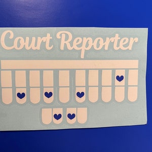 CSR-autosticker, rechtbankreportersticker, stenograaf, stenoreporterautosticker