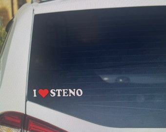 Court Reporting car decal, I LOVE STENO CSR car decal, Court Reporter car decal, Stenographer car decal,