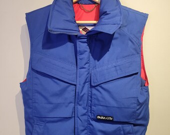Vintage 1990s Blue Park City Puffer Vest 100% Down Size Small