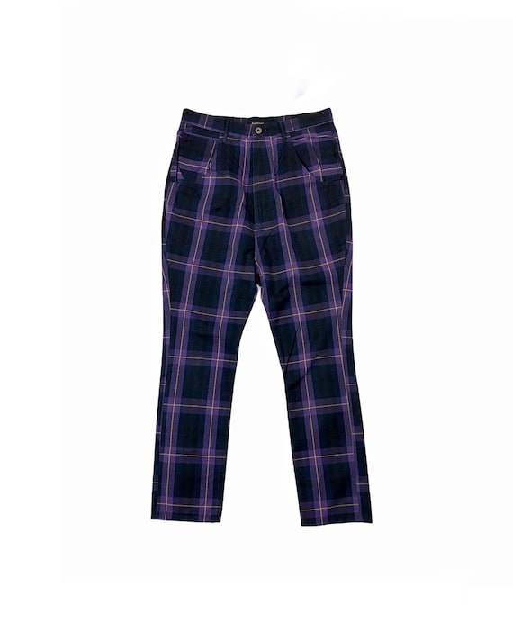 Archive Kapital Check Purple Tartan Style Jeans Pa