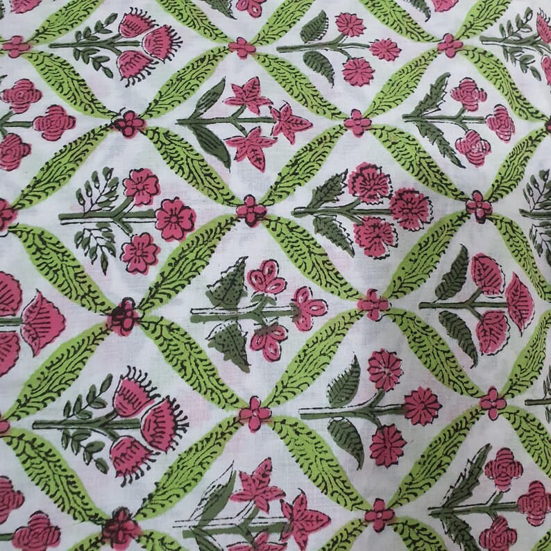 Sold by Yard Hand Block Print Fabric Indian Cotton Fabric Etsy