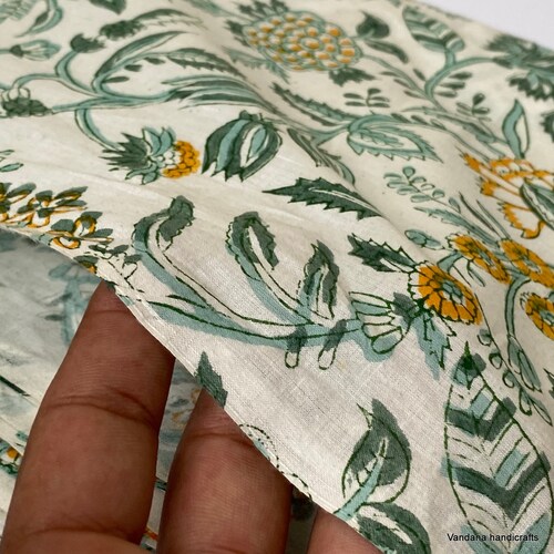 5 Yardfloral Hand Block Print Fabric Indian Cotton Fabric - Etsy