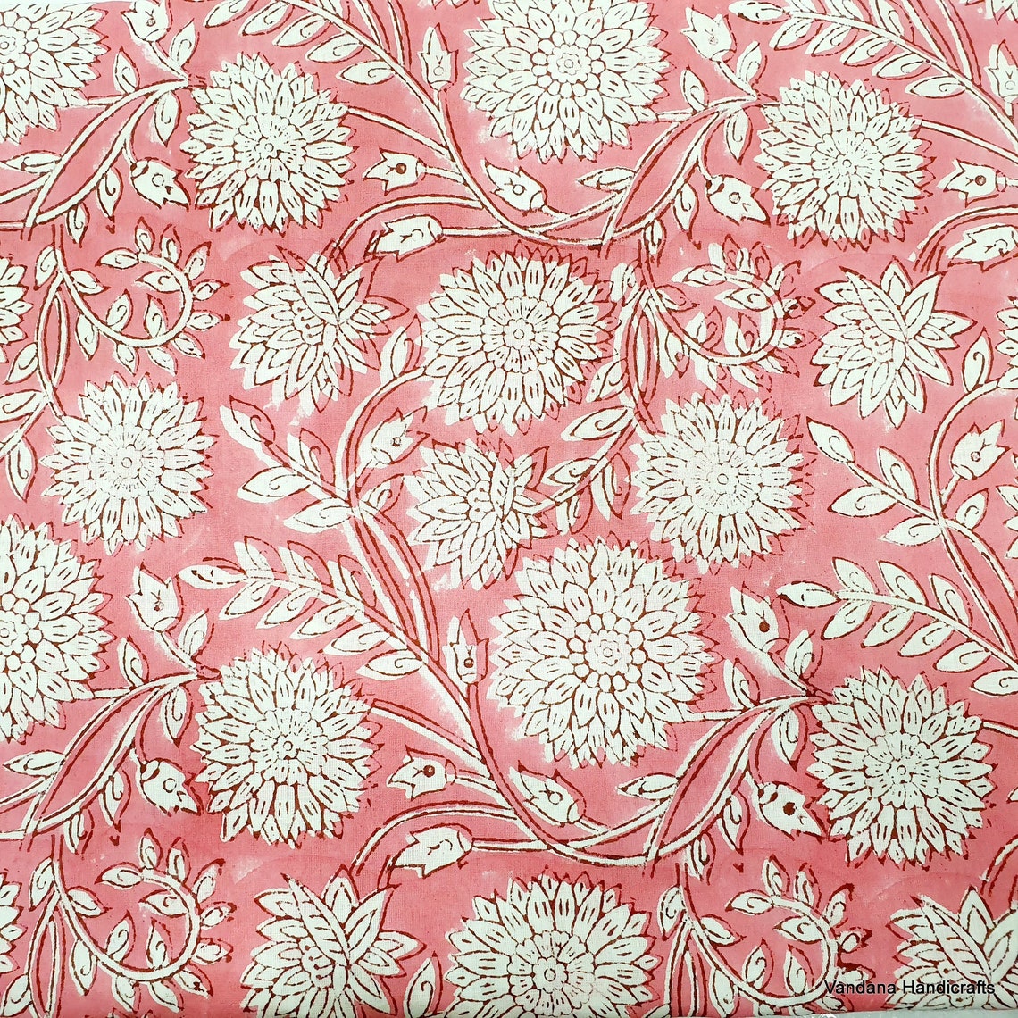 Sold by Yard Hand Block Print Fabric Indian Cotton Fabric Etsy