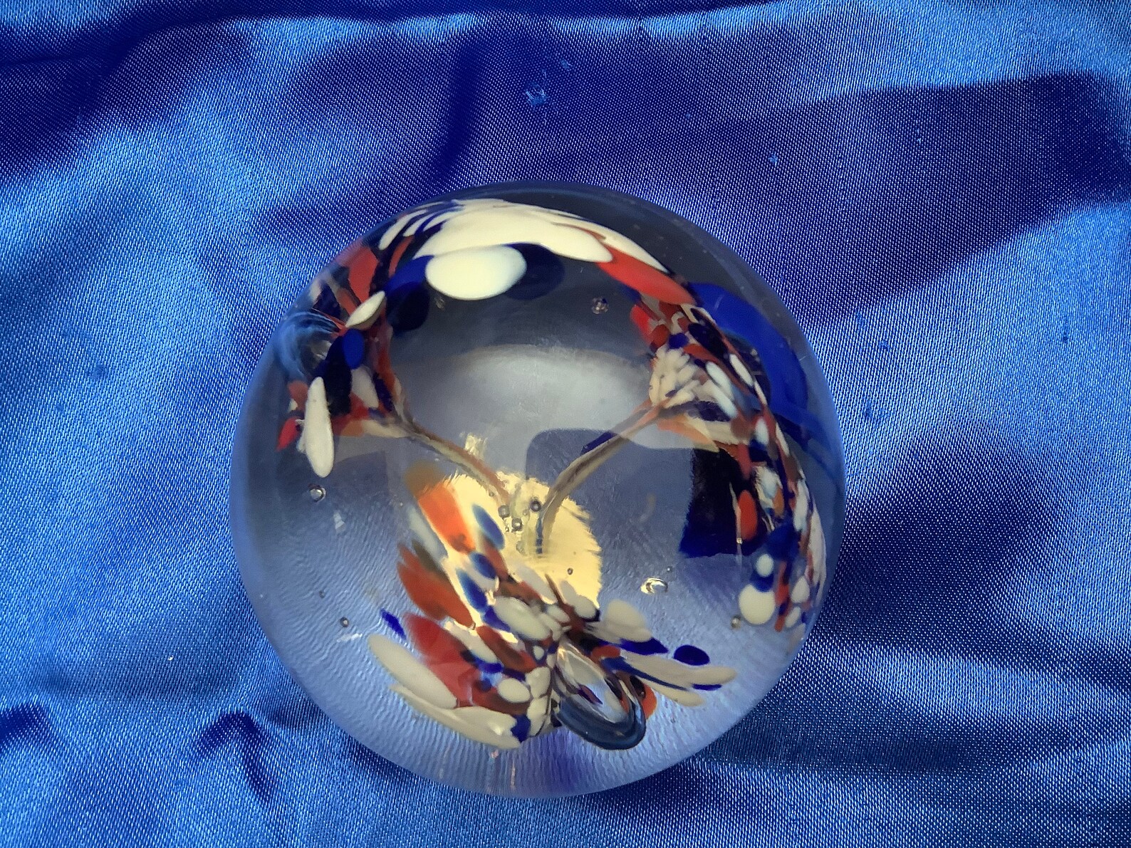 Domeshaped Paperweight Clear Glass Inset With a Pattern of Etsy UK