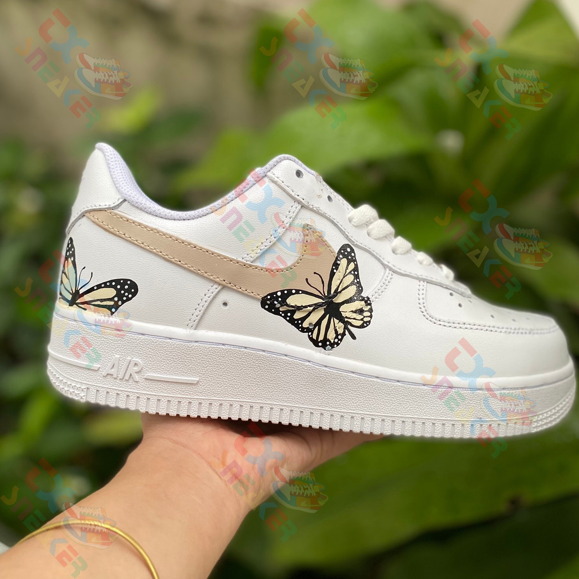 Air Force 1 07 Low Gold Yellow Blue Butterfly Custom Shoes All Sizes A –  Rose Customs, Air Force 1 Custom Shoes Sneakers Design Your Own AF1