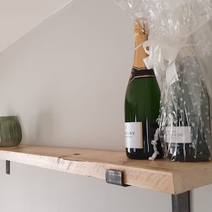 Rustic Wooden Shelves, Industrial Brackets, 200mm Depth, Custom Widths And Colours, Rustic Shelving, Live Edge, Solid Wood, Wall Hanging