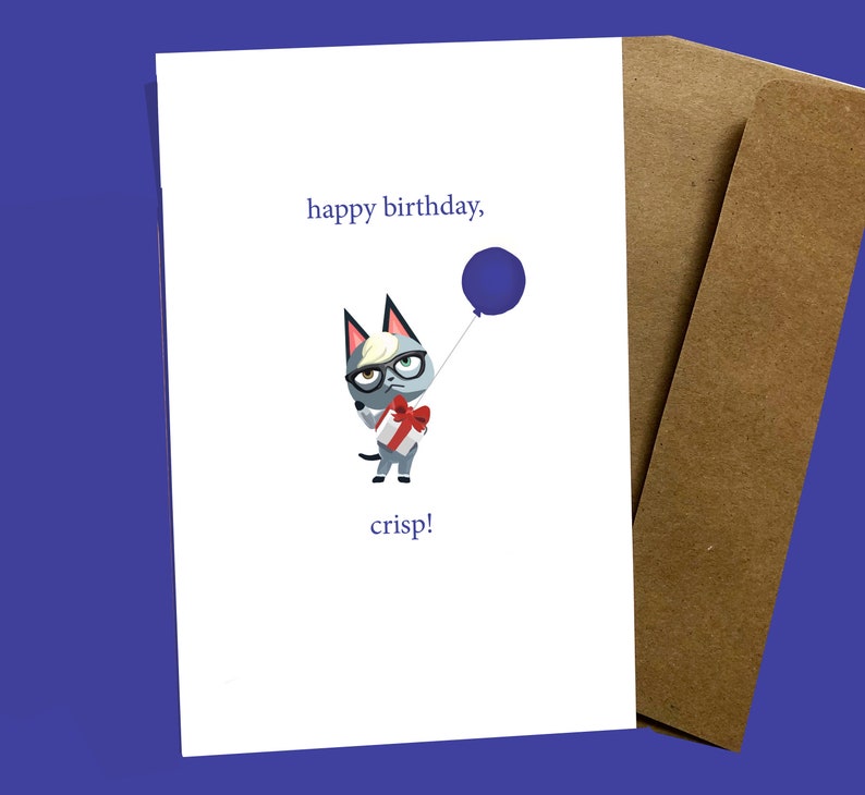 Animal Crossing Raymond Birthday Card Etsy