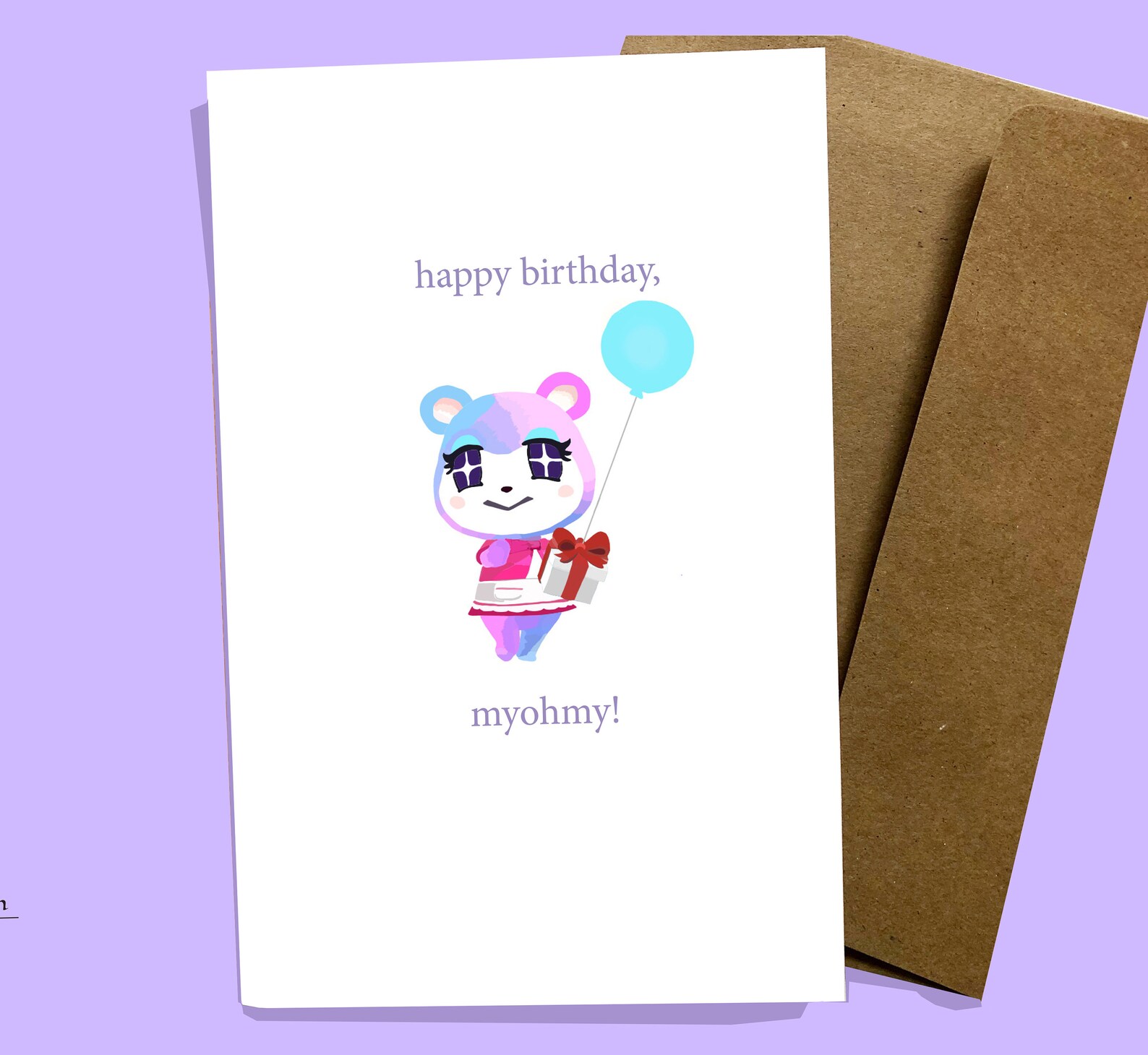Animal Crossing Judy Birthday Card Etsy