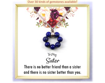 Naszyjnik dla mojej siostry,Najlepszy naszyjnik dla sióstr,Prezent dla siostry,Prezent dla siostry,Prezent urodzinowy dla siostry,Prezent dla starszej siostry,Naszyjnik z kamieniem szlachetnym,Siostrzane klejnoty