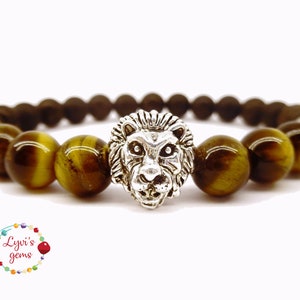 Oeil de tigre pour hommes & Bracelet d’Onyx, Protection, Energie, Bracelet de Fortune, oeil de tigre, Onyx mat, Bracelet pierre de lave, cadeau pour lui, cadeau pour le mari