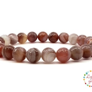 Botswana Agate Bracelet,Healing Crystals and Gemstones,Bracelets for Women,Beaded Bracelets,Stacking Bracelet,Natural Agate Yoga Bracelet