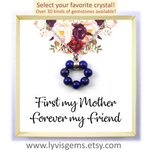 First My Mother Forever My Friend Collier, Cadeau pour maman, Collier cadeau de fête des mères, Cadeau du meilleur ami, Carte de message, Cadeau de Noël pour maman