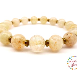 Genuine Sunstone Bracelet,Energy Bracelet,Vitality Bracelet,Yoga Bracelet,Sunstone Jewelry,Gemstone Bracelet,AAA Quality Sunstone, Hematite