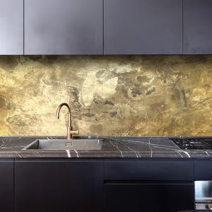 Brass Backsplash For Kitchen (Aged brass)