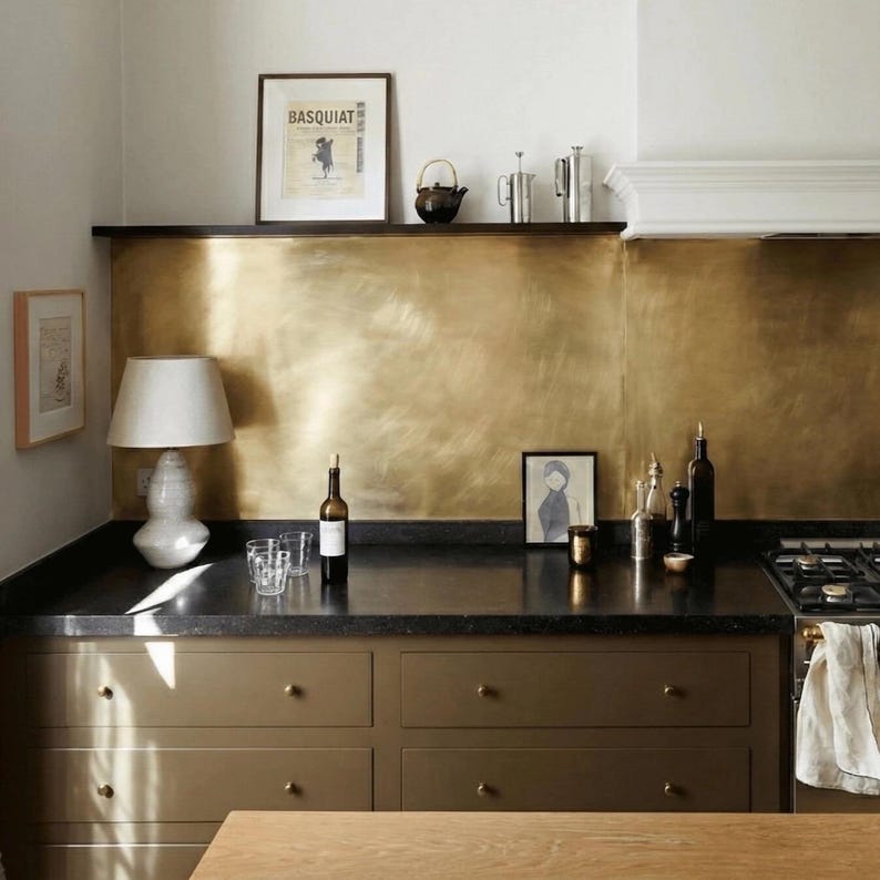 Custom Brass Backsplash Splashback – Kitchen & Bar Wall Cladding - Etsy