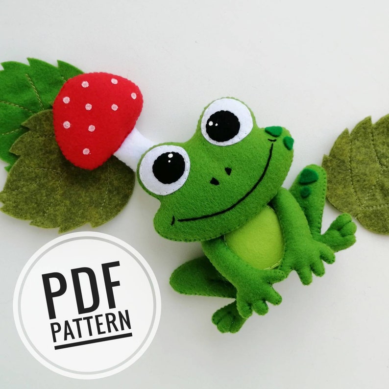 Frog pattern for self-manufacturin felt toys format PDF | Etsy