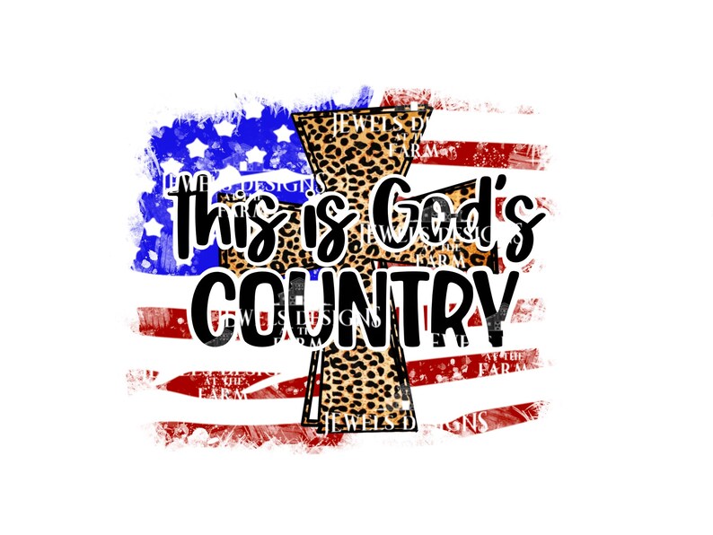This is Gods Country Red White Blue Leopard Print PNG - Etsy
