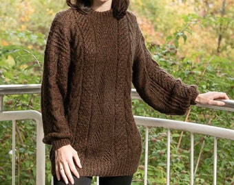 Pull en laine d'alpaga tricoté à la main pour femme | Pull tricoté bébé alpaga | Aimara Pérou