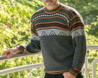 Größe M | Alpaka Pullover für Herren | Alternative Alpaka Pulli | mens jumper, mens sweater, alpaca | Herren Pullover | Aimara