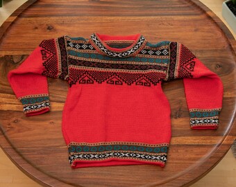 Pull alpaga enfant | Pull tricoté en alpaga pour filles | 2 ans | Pull alpaga pour enfants | Pull d’hiver en alpaga | Vêtements alpaga pour enfants Pérou