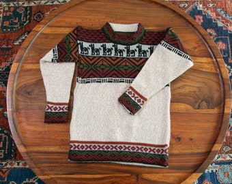 Sweater for Children, Handmade Alpaca Pullover for Kids, Alpaca Clothing for Children Size 3-4 Years