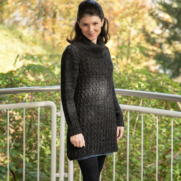 Peruvian alpaca hand-knitted dress, winter fashion 2023, cozy warm alpaca pullover, Baby Alpaca Sweater, Alpaca Dress, Peru.