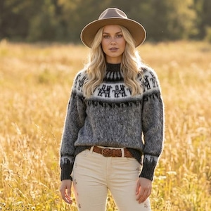 Pull en alpaga | Pull d'hiver en maille | Pull en laine pour femme | Pull chaud en maille, Pull en alpaga gris du Pérou | Pull péruvien