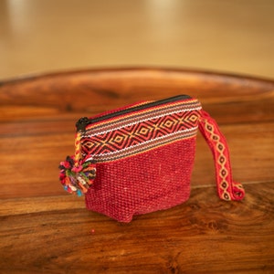 Ethno Portemonnaie, Boho, Geschenkidee, Kleine Geldbörse, Bunte Münzbörse, tribal Geldbeutel, Münztasche, Geldbörse aus Wolle, Peru