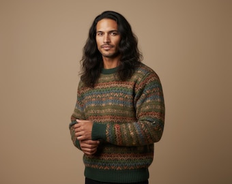 Handmade Alpaca Sweater from Peru – Andean Boho Chic Colorful & Fairtrade Knitwear Jumper