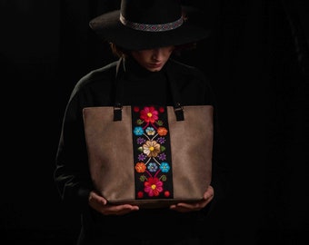 Sac péruvien brodé ethnique | sac à bandoulière | Style bohème chic | sac à main chic | Idées cadeaux originales | Sac fourre-tout | Tribal