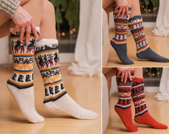 Chaussettes alpaga femmes | Chaussettes en alpaga | Taille 37 - 40 | Bas de laine | Chaussettes confortables | Chaussettes lama | Petit cadeau | Aimara Pérou