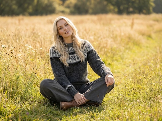 Gray Alpaca Jumper | Peruvian Alpaca Sweater, Inca Sweater