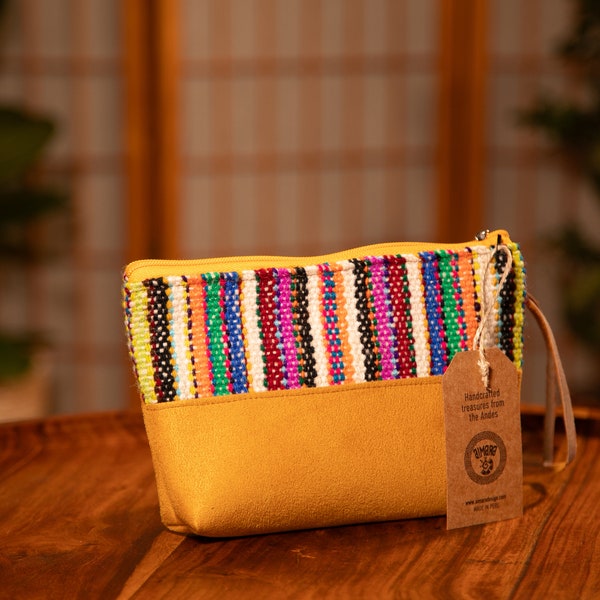 Ethno Make Up Tasche, bunte Kosmetiktasche, Mäppchen, Peruanische Tasche, handgefertigt, Boho, hippie, Peru, Kulturbeutel