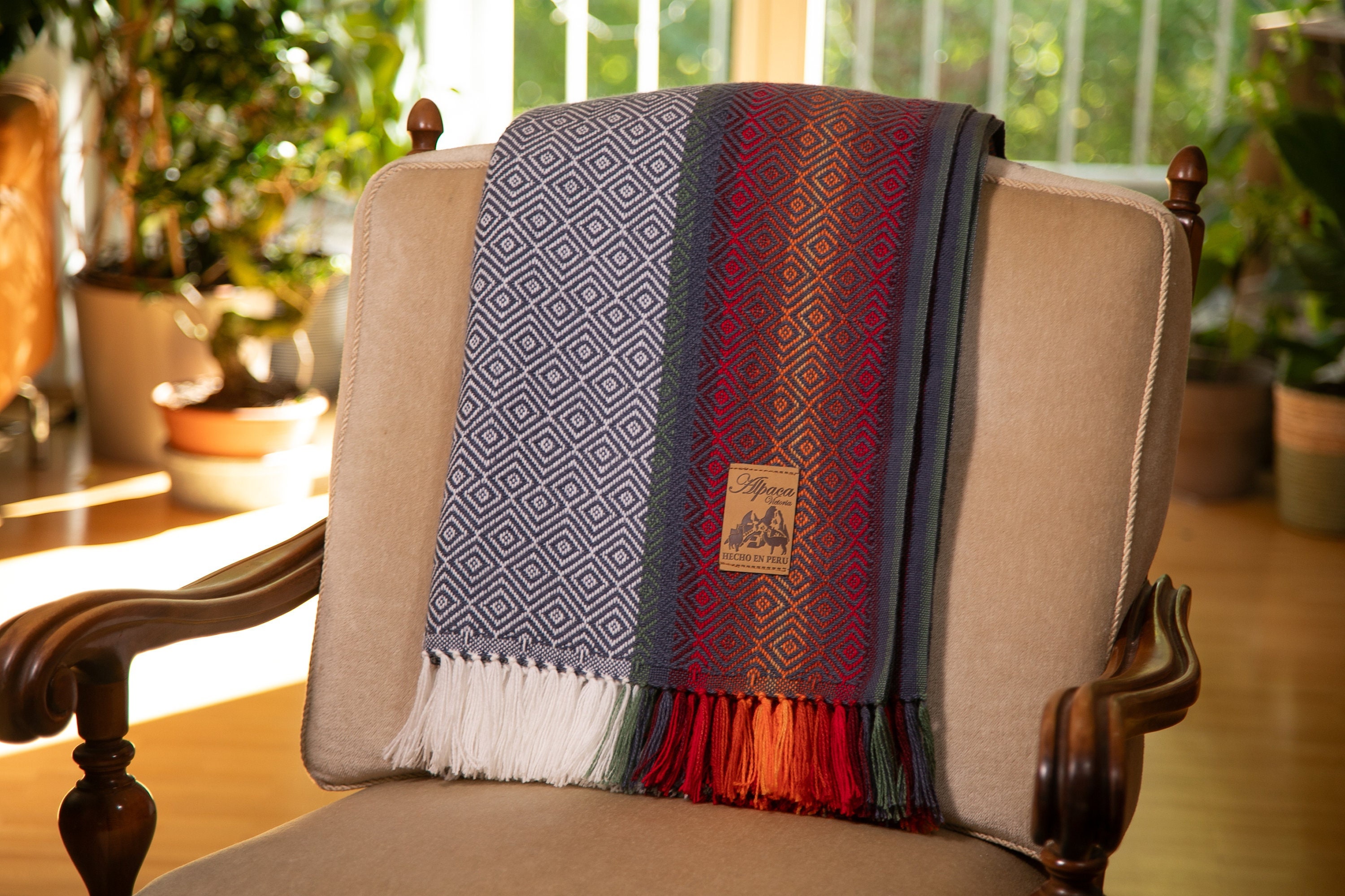 Alpaca Wool Blanket | Sofa blanket, cosy and soft winter blanket | Christmas gift for her, wool blanket, boho blanket