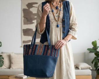 Ethnic Peruvian Bag | Boho Handmade Bags for Women | Hippie Shoulder Bags | Festival Bag | Tote Bag | Vegan Leather Bag | Peru