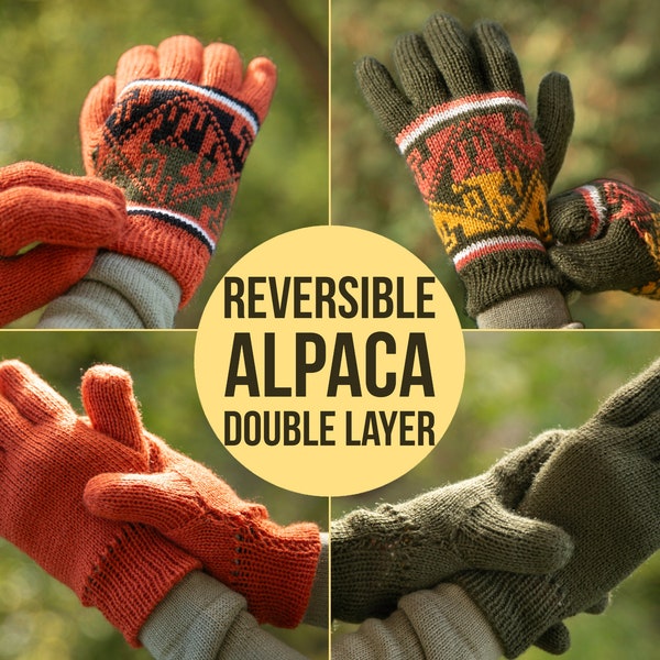 Alpaka Handschuhe: Warme, Winter Handschuhe für Damen und Herren | Geschenk Freund, Freundin, Frau, Mama, Mann | alpaca gloves men women