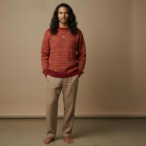 Alpaka Pullover Handgemacht aus Peru – Andean Boho Chic Colorful Fairtrade Strick Pulli
