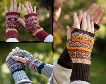 Alpaka Handstulpen, Pulswärmer für Damen | Alpaka Handschuhe | Geschenk Freundin, Frau, Mama | alpaca fingerless gloves, alpaca gloves