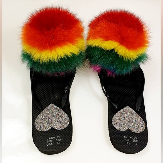 designer fur slippers