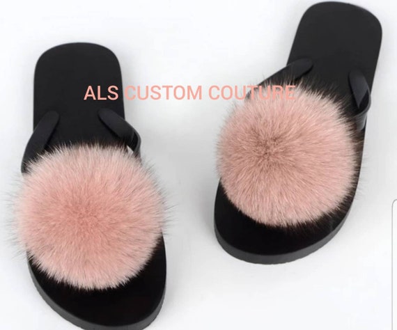 designer fur slippers