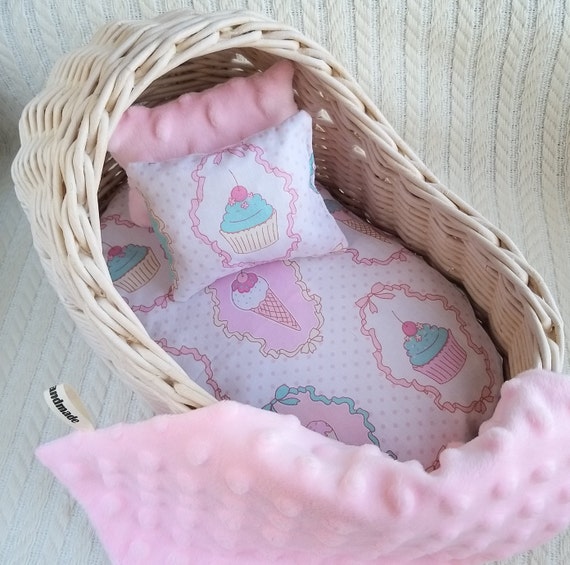 Doll Cradle Reborn Baby Bed 10.6 Bedding Set for Doll Etsy