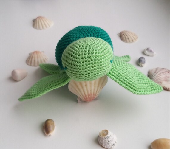 crocheted-sea-turtle-blue-sea-turtle-ocean-baby-room-decor-etsy