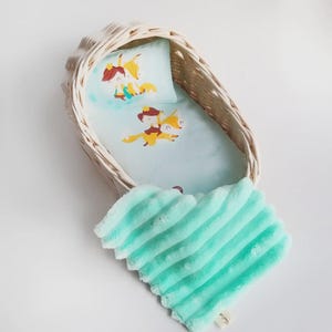 Dollhouse furniture for full body silicone baby doll Doll Moses Basket cradle bedding set 10.6" First birthday gift for toddler from Ukraine image 15