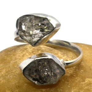 Herkimer-diamantenring, natuurlijke Herkimer-diamantenring, diamanten ring, ruwe kristallen ring, sterlingzilveren herkimer-diamantenring, Valentijnsdag