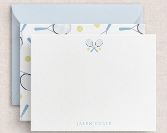 Sent With Love Stationery - Personalized Tennis Racquet Pattern