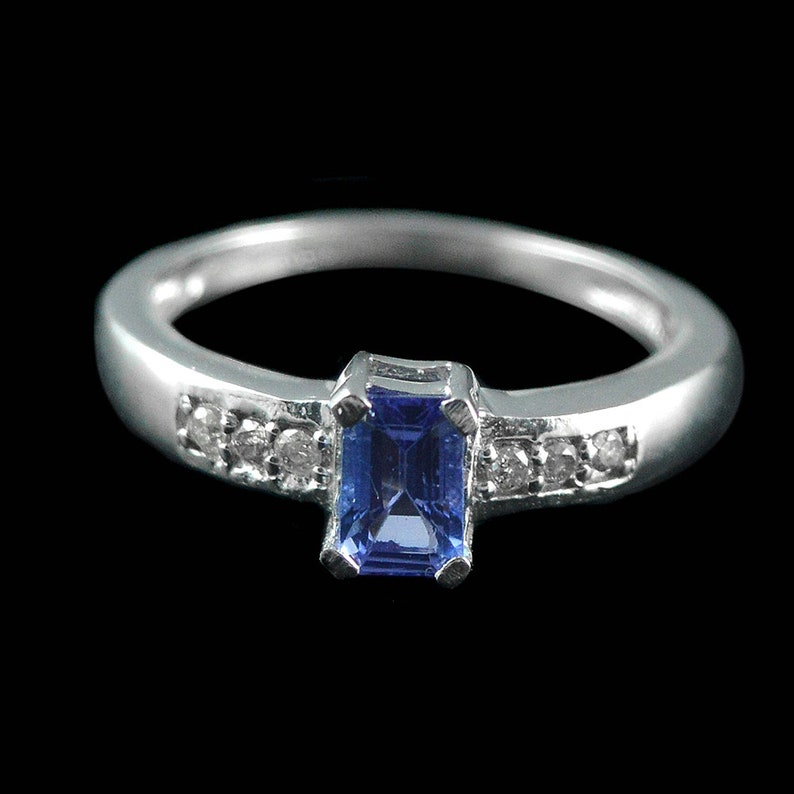 925 Sterling Silver Gorgeous Tanzanite And Diamond Ring Art Deco Ring Gemstone Jewelry Rings Jewelry Valresa Com