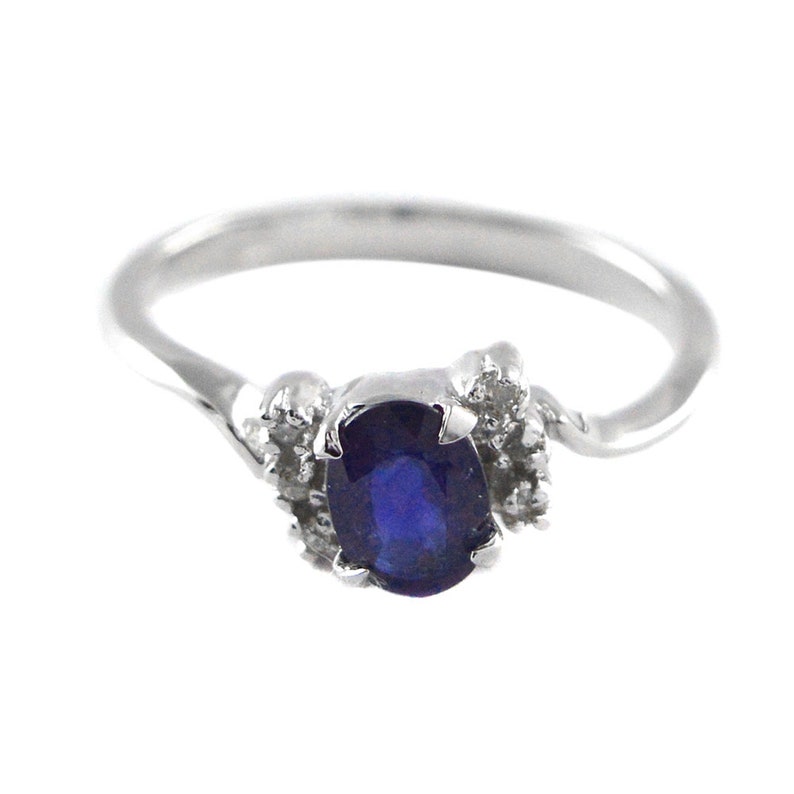 925 Sterling Silver Statement Ring Blue Sapphire And Diamond Ring Blue Stone Ring Gemstone Ring