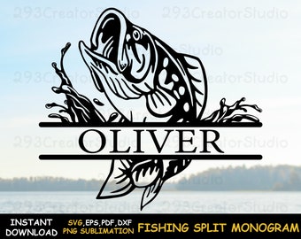 Download Fish Monogram Svg Etsy