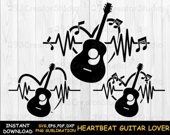 Download Heartbeat Guitar Svg Etsy