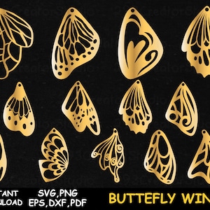 SVG-Dateien für Cricut, Schmetterling Flügel Ohrringe SVG, Ohrring SVG Vorlage, Schmuck Hand Handwerk Geschenk Idee, Laser Vorlage svg geschnitten Dateien